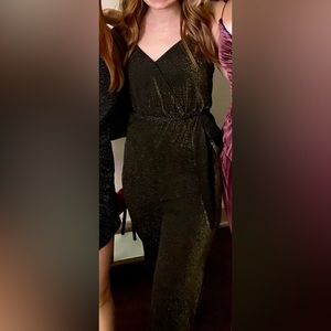 Women’s sparkly gold/ black jumpsuit with waist band
